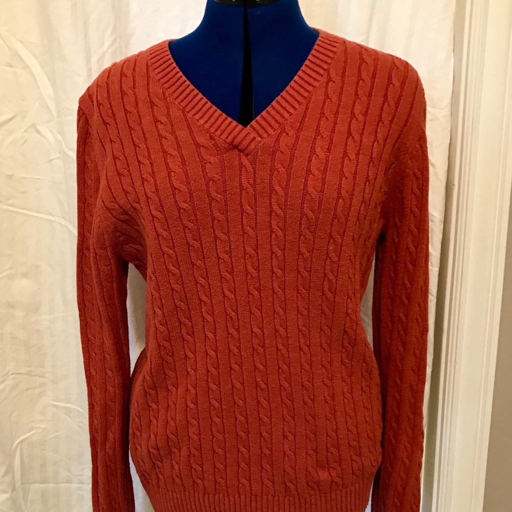 Croft & Barrow Cable Knit Orange Sweater